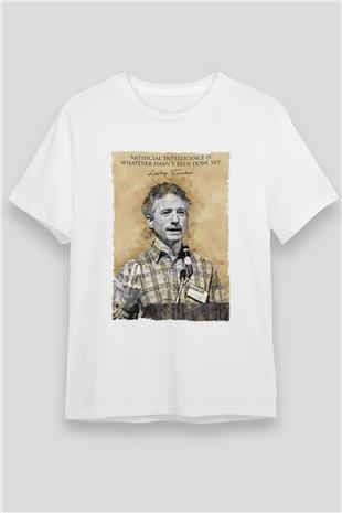 Larry Tesler Alıntı Baskılı Unisex Beyaz Tişört - Tshirt