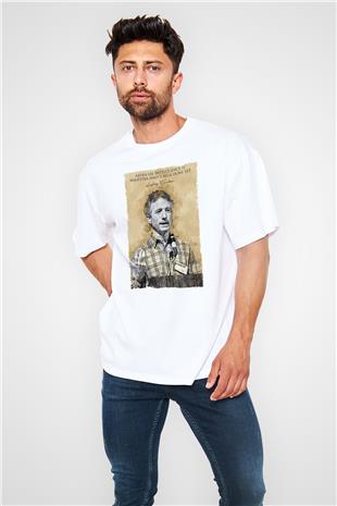 Larry Tesler Alıntı Baskılı Unisex Oversize Beyaz Tişört - Tshirt