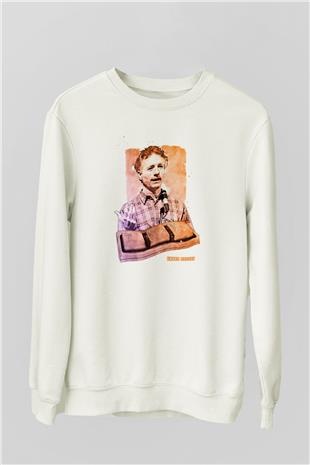 Larry Tesler Baskılı Unisex Ekru Sweatshirt
