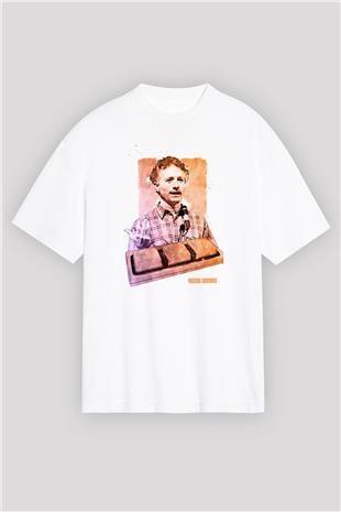 Larry Tesler Baskılı Unisex Oversize Beyaz Tişört - Tshirt