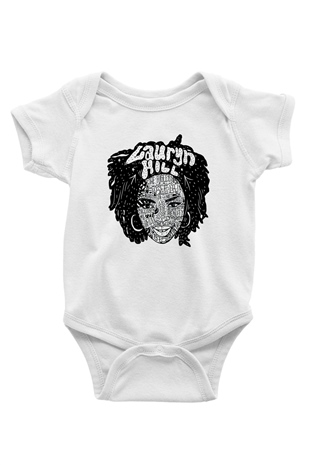 Lauryn Hill Baskılı Beyaz Unisex Bebek Body - Zıbın
