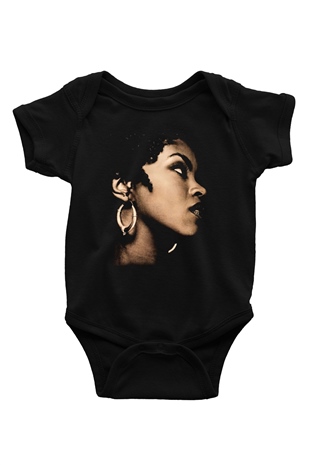 Lauryn Hill Baskılı Siyah Bebek Body - Zıbın