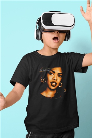 Lauryn Hill Baskılı Siyah Unisex Çocuk Tişört