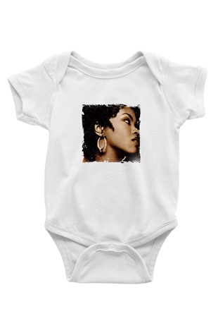 Lauryn Hill Baskılı Unisex Beyaz Bebek Body - Zıbın