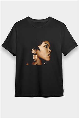 Lauryn Hill Baskılı Unisex Siyah Tişört