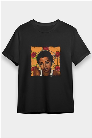 Lauryn Hill Baskılı Unisex Siyah Tişört