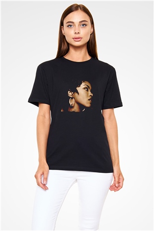Lauryn Hill Baskılı Unisex Siyah Tişört