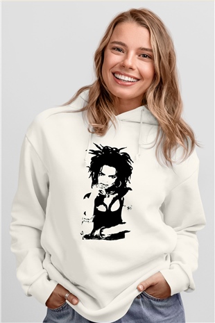 Lauryn Hill Beyaz Unisex Kapüşonlu Sweatshirt