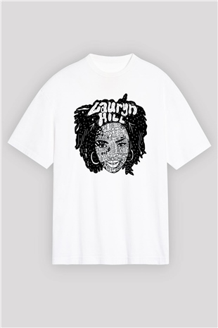 Lauryn Hill Beyaz Unisex Oversize Tişört T-Shirt