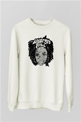 Lauryn Hill Beyaz Unisex Sweatshirt