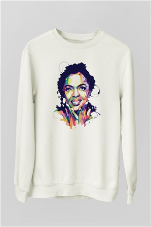 Lauryn Hill Beyaz Unisex Sweatshirt