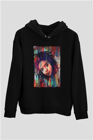 Lauryn Hill Siyah Unisex Kapüşonlu Sweatshirt