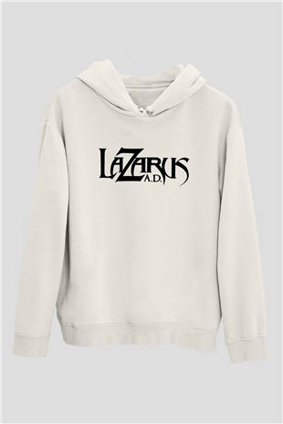 Lazarus A.D. Beyaz Unisex Kapüşonlu Sweatshirt