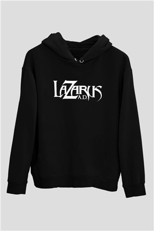 Lazarus A.D. Siyah Unisex Kapüşonlu Sweatshirt