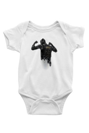 Lebron James Baskılı Beyaz Unisex Bebek Body - Zıbın