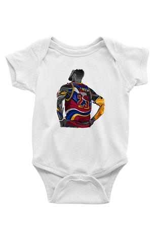 Lebron James Baskılı Beyaz Unisex Bebek Body - Zıbın