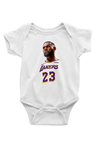 Lebron James Baskılı Beyaz Unisex Bebek Body - Zıbın