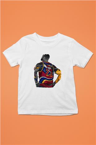 Lebron James Baskılı Beyaz Unisex Beyaz Çocuk Tişört - Tshirt