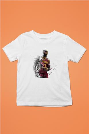 Lebron James Baskılı Beyaz Unisex Beyaz Çocuk Tişört - Tshirt