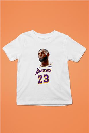 Lebron James Baskılı Beyaz Unisex Beyaz Çocuk Tişört - Tshirt