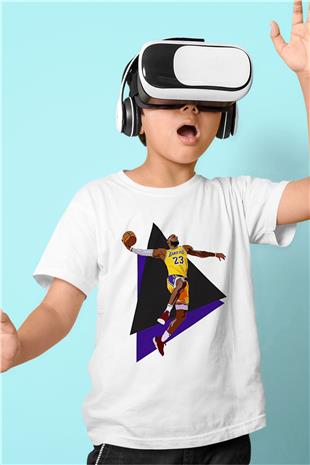 Lebron James Baskılı Beyaz Unisex Beyaz Çocuk Tişört - Tshirt