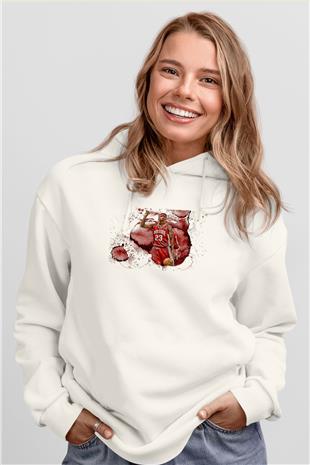 Lebron James Baskılı Beyaz Unisex Kapüşonlu Sweatshirt