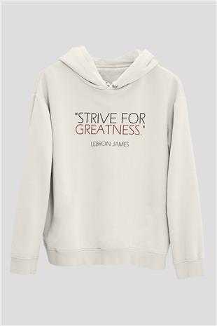 Lebron James Baskılı Beyaz Unisex Kapüşonlu Sweatshirt