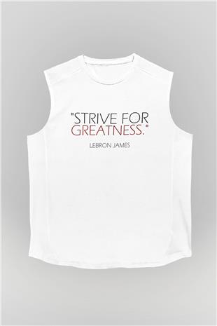Lebron James Baskılı Beyaz Unisex Kolsuz Tişört - Tshirt