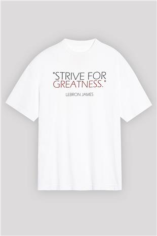 Lebron James Baskılı Beyaz Unisex Oversize Tişört - Tshirt