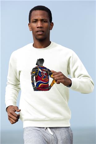 Lebron James Baskılı Beyaz Unisex Sweatshirt