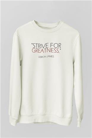 Lebron James Baskılı Beyaz Unisex Sweatshirt