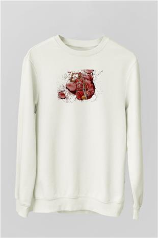 Lebron James Baskılı Beyaz Unisex Sweatshirt