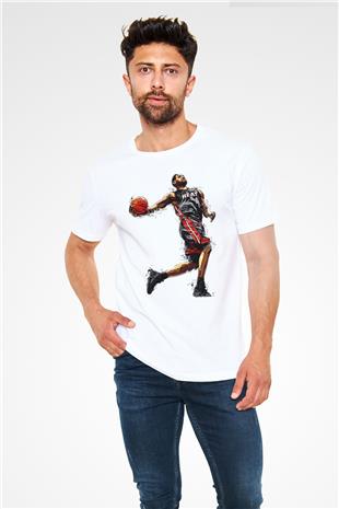 Lebron James Baskılı Unisex Beyaz Tişört - Tshirt