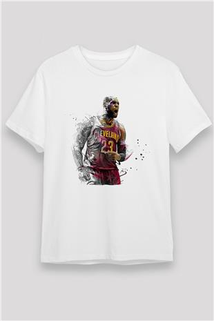 Lebron James Baskılı Unisex Beyaz Tişört - Tshirt
