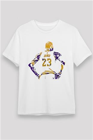 Lebron James Baskılı Unisex Beyaz Tişört - Tshirt