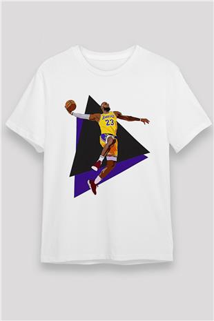 Lebron James Baskılı Unisex Beyaz Tişört - Tshirt