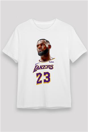 Lebron James Baskılı Unisex Beyaz Tişört - Tshirt