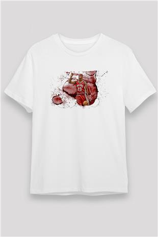 Lebron James Baskılı Unisex Beyaz Tişört - Tshirt