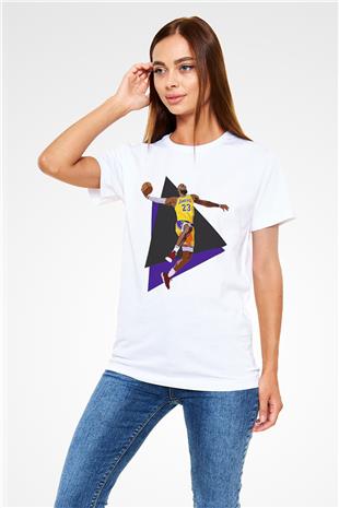 Lebron James Baskılı Unisex Beyaz Tişört - Tshirt