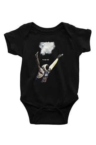 Lebron James Baskılı Unisex Siyah Bebek Body - Zıbın