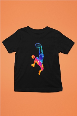 Lebron James Baskılı Unisex Siyah Çocuk Tişört - Tshirt