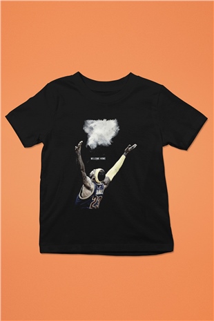 Lebron James Baskılı Unisex Siyah Çocuk Tişört - Tshirt