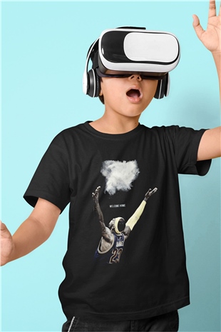 Lebron James Baskılı Unisex Siyah Çocuk Tişört - Tshirt