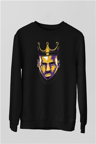 Lebron James Baskılı Unisex Siyah Sweatshirt