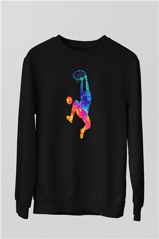 Lebron James Baskılı Unisex Siyah Sweatshirt