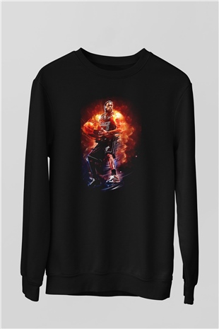 Lebron James Baskılı Unisex Siyah Sweatshirt