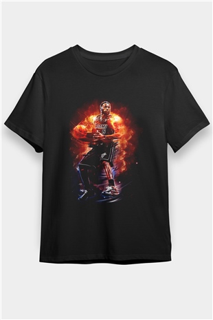 Lebron James Baskılı Unisex Siyah Tişört - Tshirt