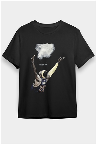 Lebron James Baskılı Unisex Siyah Tişört - Tshirt