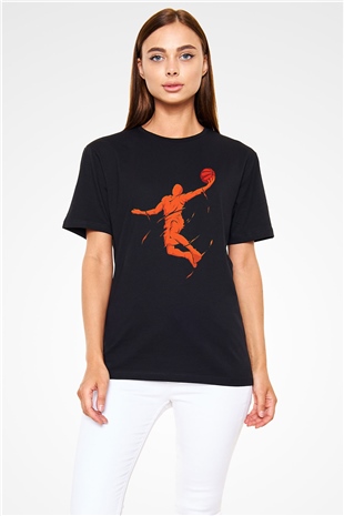 Lebron James Baskılı Unisex Siyah Tişört - Tshirt