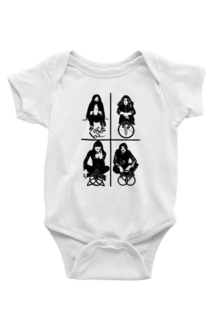 Led Zeppelin Baskılı Beyaz Unisex Bebek Body - Zıbın